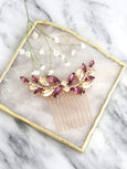 Purple Bridal Hair Comb, Purple Hair Comb, Purple Violet Crystal Hair Comb, Bridal Hair Accessories, Mulberry Purple Gold Hair Comb