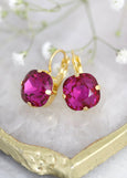 Fuchsia Pink Drop Earrings, Magenta Crystal Drop Earrings, Fuchsia Pink Drop Earrings, Magents Earrings, Bridesmaids Earrings, Fift For Her