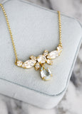 Aquamarine Bridal Necklace, Bridal Aquamarine Crystal Necklace, Light Blue Bridal Necklace, Bridal Something Blue Necklace