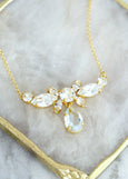 Aquamarine Bridal Necklace, Bridal Aquamarine Crystal Necklace, Light Blue Bridal Necklace, Bridal Something Blue Necklace