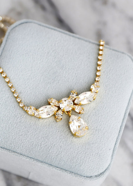 Bridal Crystal Wedding Necklace, Bridal Crystal Necklace, Bridal Rhinestone Necklace, Crystal Wedding Necklace, Bridal Jewelry