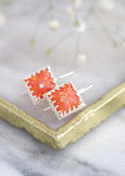 Opal Silver Earrings, Opal Drop Sterling Silver Earrings, Fire Opal Silver Earrings, Gift for her, Australian Opal, Orange Silver Earrings,