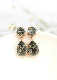 Gray Crystal Classic Crystal Chnadelier Earrings, Bridal Gray Chandelier Earrings, Bridmaid Gift, Gray Drop Earrings, Gift For Her