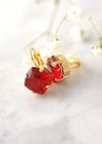 Garnet Crystal Drop Earrings, Red Garnet Drop Crystal Earrings, Bridal Poppy Red Crystal Drop Earrings, bridesmaid gifts, Gift For Her