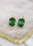 Green Crystal Earrings, Bridal Forest Green Drop Earrings, Emerald Green Crystal Earrings, Bridesmaids Gifts, Moss Green Swarovski Earrings