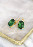Green Crystal Earrings, Bridal Forest Green Drop Earrings, Emerald Green Crystal Earrings, Bridesmaids Gifts, Moss Green Swarovski Earrings