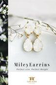 White Opal Bridal Earrings, Teardrop Swarovski Crystal Wedding Earrings, Bridal jewelry, Classic Bridesmaid Earrings, Opal Wedding jewelry