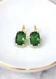 Green Crystal Earrings, Bridal Forest Green Drop Earrings, Emerald Green Crystal Earrings, Bridesmaids Gifts, Moss Green Swarovski Earrings