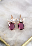 Purple Crystal Drop Earrings, Purple Plum Crystal Bridal Earrings, Amethyst Swarovski Crystal Earrings, Gift For Her, Bridesmaids Earrings.