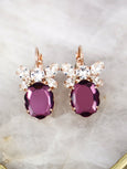 Purple Crystal Drop Earrings, Purple Plum Crystal Bridal Earrings, Amethyst Swarovski Crystal Earrings, Gift For Her, Bridesmaids Earrings.