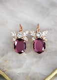 Purple Crystal Drop Earrings, Purple Plum Crystal Bridal Earrings, Amethyst Swarovski Crystal Earrings, Gift For Her, Bridesmaids Earrings.