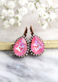 Magenta Pink Crystal Earrings, Ultra Pink Drop Earrings, Hot Pink Drop Earrings, Ultra Neon Pink Earrings, Ultra Pink Swarovski Earrings