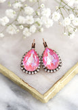 Magenta Pink Crystal Earrings, Ultra Pink Drop Earrings, Hot Pink Drop Earrings, Ultra Neon Pink Earrings, Ultra Pink Swarovski Earrings