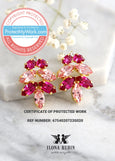 Pink Cluster Crystal Earrings, Hot Pink Fuchsia Crystal Earrings, Bridal Pink Crystal Stud Earrings, Magenta Crystal Cluster Earrings