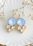 Powder Blue Earrings, Powder Blue Drop Crystal Earrings, Bridal Blue Earrings, Light Blue Crystal Earrings, Sky Blue Bridal Drop Earrings