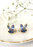 Dusty Blue Stud Earrings, Blue Bridesmaids Earrings, Blue Crystal Earrings, Navy Blue Stud Earrings, Gift For Her, Sapphire Blue Earrings