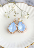 Powder Blue Drop Earrings, Powder Blue Crystal Earrings, Crystal Light Blue Crystal Earrings, Blue Bridal Earrings, Bridesmaids Earrings.