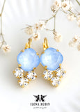 Powder Blue Earrings, Powder Blue Drop Crystal Earrings, Bridal Blue Earrings, Light Blue Crystal Earrings, Sky Blue Bridal Drop Earrings