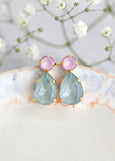 Lavender Sage Earrings, Green Purple Crystal Earrings, Purple Sage Swarovski Earrings, Green Purple Stud Earrings, Bridesmaids Earrings