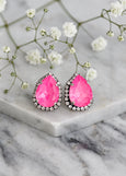 Neon Pink Crystal Earrings, Hot Pink Crystal Swarovski Earrings, Electric Pink Earrings, NEW Electric Pink Earrings, Handmade Gift For Her