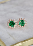 Green Crystal Stud Earrings, Green Erinite Swarovski Earrings, Green Erinite Stud Earrings, Bridesmaids Earrings, Handmade Earrings