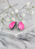 Neon Pink Crystal Earrings, Hot Pink Crystal Swarovski Earrings, Electric Pink Earrings, NEW Electric Pink Earrings, Handmade Gift For Her