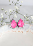 Neon Pink Crystal Earrings, Hot Pink Crystal Swarovski Earrings, Electric Pink Earrings, NEW Electric Pink Earrings, Handmade Gift For Her