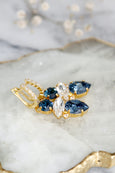 Blue Navy Crysatl Drop Earrings, Navy Blue Swarovski Drop Earrings, Blue Sapphire Bridal Earrings, Blue Navy Dangle Earrings, Gift For Her
