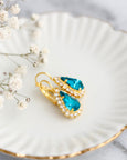 Blue Teal Drop Earrings, Bridal Teal Blue Earrings, Teal Blue Crystal Swarovski Earrings, Bridesmaids Earrings, Crystal Teal Blue Earrings