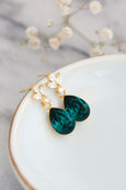 Emerald Green Swarovski Crystal Dangle Earrings - Bridal Emerald Green Earrings, Perfect for Brides, Bridesmaids, Dark Green Drop Earrings.