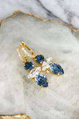 Blue Navy Crysatl Drop Earrings, Navy Blue Swarovski Drop Earrings, Blue Sapphire Bridal Earrings, Blue Navy Dangle Earrings, Gift For Her
