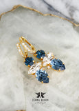 Blue Navy Crysatl Drop Earrings, Navy Blue Swarovski Drop Earrings, Blue Sapphire Bridal Earrings, Blue Navy Dangle Earrings, Gift For Her