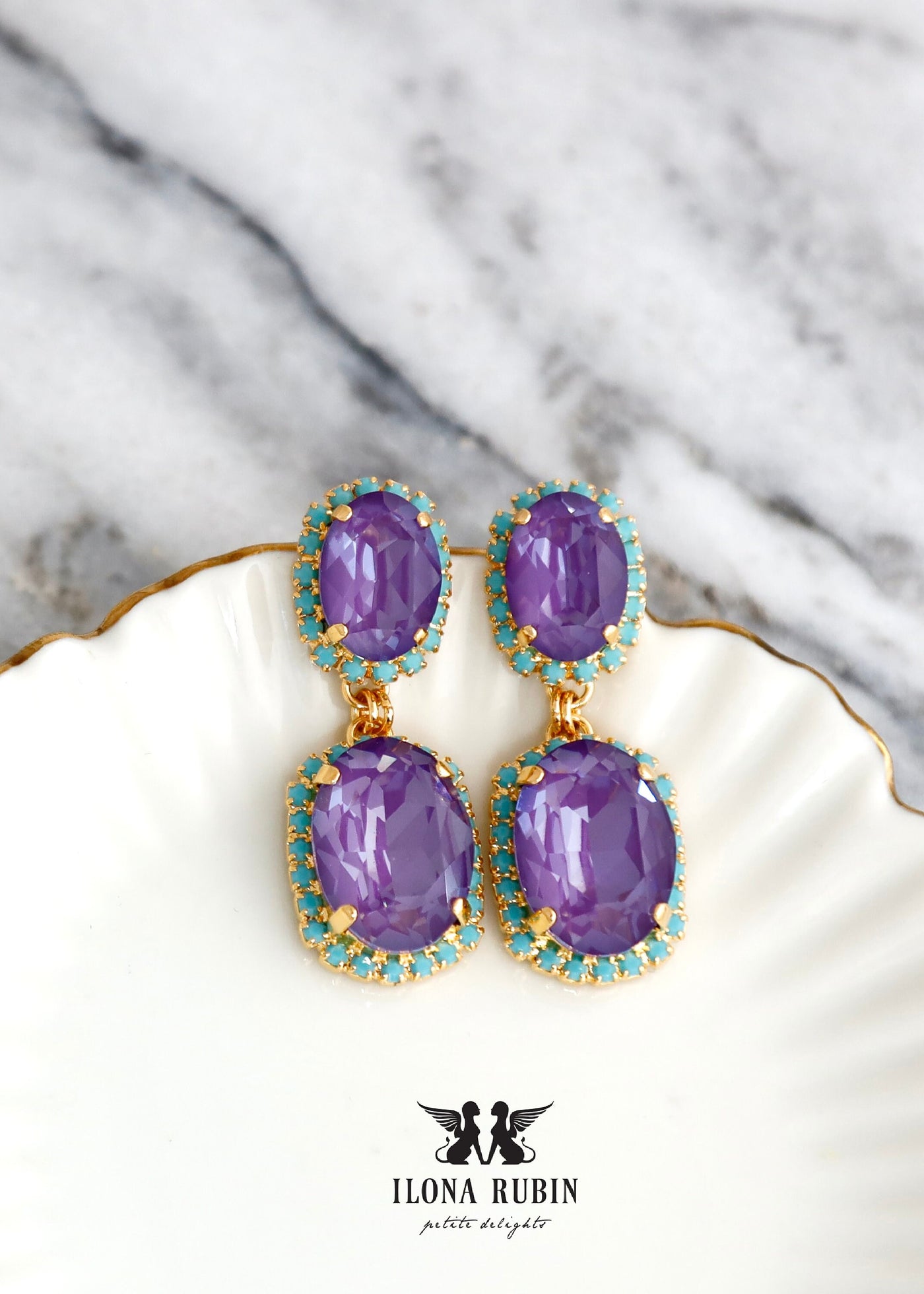 Purple Long Crystal Earrings, Purple Chandelier Swarovski Earrings, Statement Purple Crystal Earrings, Purpel Violet Drop Earrings.