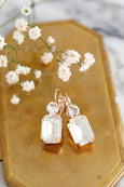 Bridal Crystal Gold Earrings, Emerald Cut Bridal Earrings, Swarovski Crystal Classic Earrings, Wedding Bridal Drop Earrings, Gift For Woman