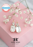 Bridal Crystal Gold Earrings, Emerald Cut Bridal Earrings, Swarovski Crystal Classic Earrings, Wedding Bridal Drop Earrings, Gift For Woman