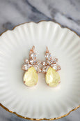 Yellow Drop Earrings, Soft Yellow Drop Earrings, Pastel Yellow Drop Earrings, Yellow Swarovski Earrings, Gift For Mother, Bridesmaids Gifts