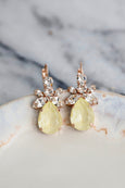 Yellow Drop Earrings, Soft Yellow Drop Earrings, Pastel Yellow Drop Earrings, Yellow Swarovski Earrings, Gift For Mother, Bridesmaids Gifts