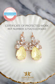 Yellow Drop Earrings, Soft Yellow Drop Earrings, Pastel Yellow Drop Earrings, Yellow Swarovski Earrings, Gift For Mother, Bridesmaids Gifts
