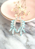 Aquamarine Earrings, Bridal Aquamarine Cluster Earrings, Light Blue Crystal Cluster Earrings, Bridesmaid Earrings, Gift For Her