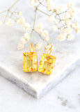 Yellow Drop Earrings, Yellow Earrings, Bridal Yellow Earrings, Yellow Crystal Earrings, Gift For Her, Bridesmaids Daffodil Yellow Earrings
