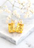 Yellow Drop Earrings, Yellow Earrings, Bridal Yellow Earrings, Yellow Crystal Earrings, Gift For Her, Bridesmaids Daffodil Yellow Earrings
