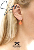 Orange Fire Opal Drop Earrings, Orange Australian Opal Pear Teardrop Earrings, Opal Earrings, Small Leverback Earrings, October Birthstone