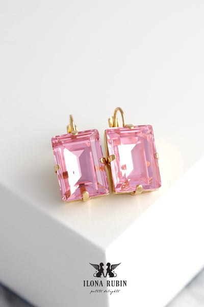 Pink Crystal Earrings, Light Pink Drop Earrings, Pink Crystal Bridal Earrings, Light Rose Earrings, Bridesmaids Earrings, Gift For Her.