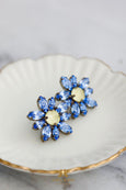 Blue Crystal Earrings, Light Sapphire Blue Earrings, Blue Yellow Crystal Earrings, Flower Crystal Earrings, Bridesmaids Gifts, Gift For Her