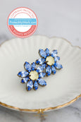 Blue Crystal Earrings, Light Sapphire Blue Earrings, Blue Yellow Crystal Earrings, Flower Crystal Earrings, Bridesmaids Gifts, Gift For Her