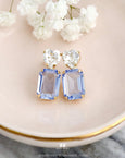 Light Blue Stud Earrings, Light Sapphire Classic Stud Earrings, Heart Crystal Blue Crystal Drop Earrings, Heart Stud Earrings, Gift For Her