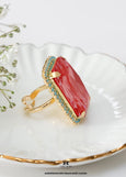 Red Crystal Cocktail Ring, Poppy Red Statement Crystal Ring, Statement Hot Red Crystal Ring, Adjustable Cocktail Red Ring