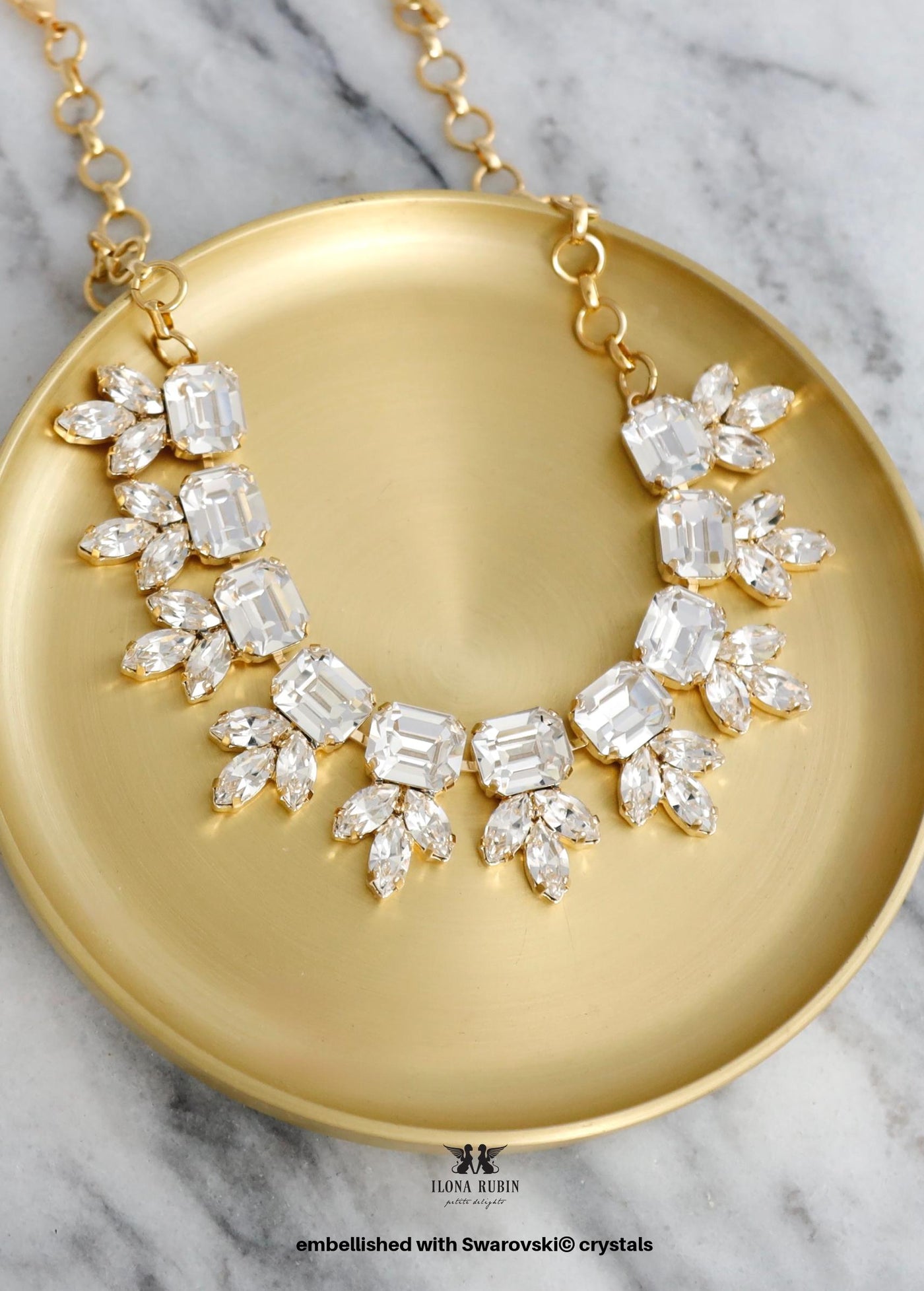 Statment Crystal Necklace, Bridal Emerald Cut Choker Necklace, Bridal Crystal Necklace, Bridal Statement Necklace, Crystal Choker Necklace