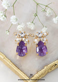 Purple Violet Stud Crystal Earrings, Purpel Embellished Swarovski Crystal Earrings, Purple Bridal Wedding Crystal Earrings, Gift For Her