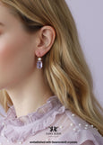 Lilac Purple Crystal Earrings, Light Purple Crystal Bridal Earrings, Pearl Light Violet Drop Earrings, Bridesmaids Earrings, Gift For Her.